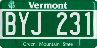 VT license plate BYJ231
