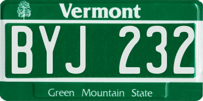 VT license plate BYJ232