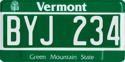 VT license plate BYJ234