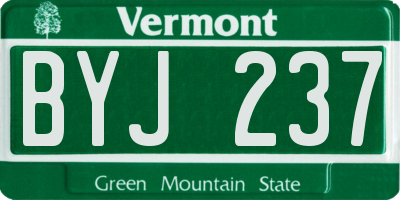 VT license plate BYJ237