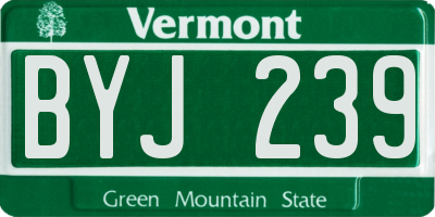 VT license plate BYJ239