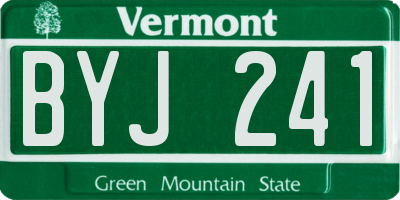 VT license plate BYJ241