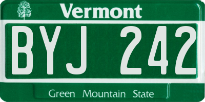 VT license plate BYJ242