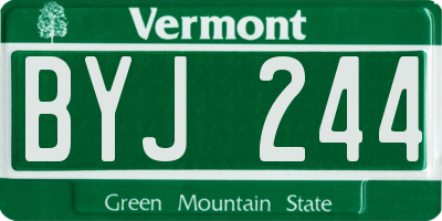 VT license plate BYJ244