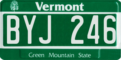 VT license plate BYJ246
