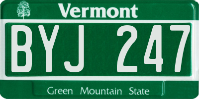 VT license plate BYJ247