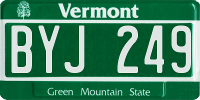 VT license plate BYJ249