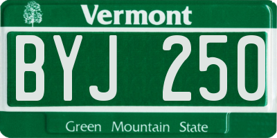 VT license plate BYJ250
