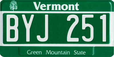 VT license plate BYJ251
