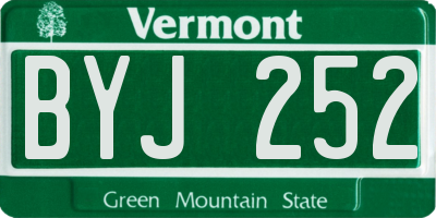 VT license plate BYJ252