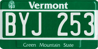 VT license plate BYJ253