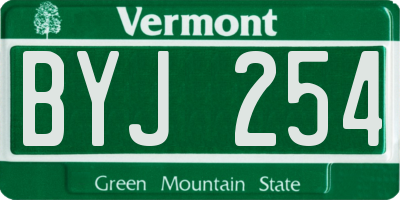 VT license plate BYJ254