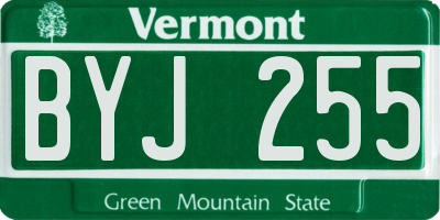 VT license plate BYJ255