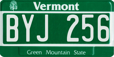 VT license plate BYJ256