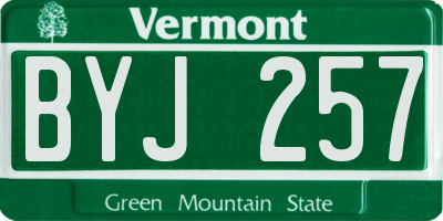 VT license plate BYJ257