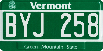 VT license plate BYJ258