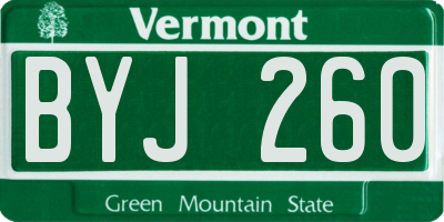 VT license plate BYJ260