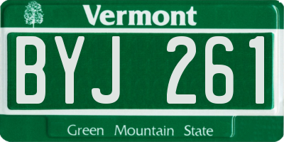 VT license plate BYJ261