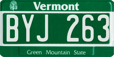 VT license plate BYJ263