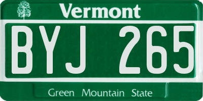 VT license plate BYJ265