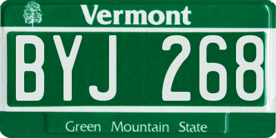 VT license plate BYJ268