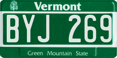 VT license plate BYJ269
