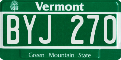 VT license plate BYJ270