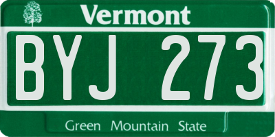 VT license plate BYJ273