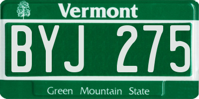VT license plate BYJ275