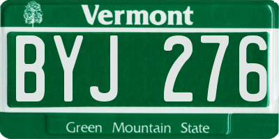 VT license plate BYJ276