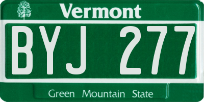 VT license plate BYJ277