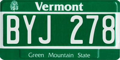 VT license plate BYJ278