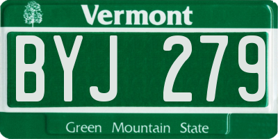 VT license plate BYJ279