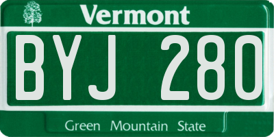 VT license plate BYJ280