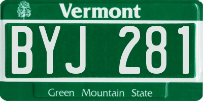 VT license plate BYJ281