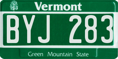 VT license plate BYJ283
