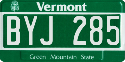 VT license plate BYJ285