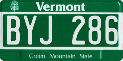 VT license plate BYJ286