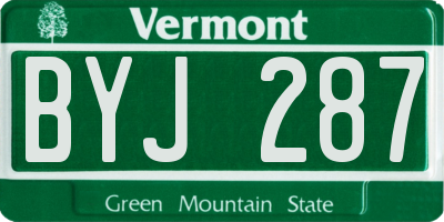 VT license plate BYJ287
