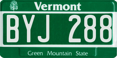 VT license plate BYJ288