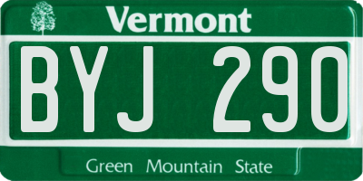 VT license plate BYJ290