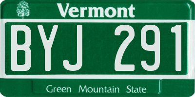 VT license plate BYJ291