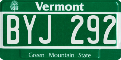 VT license plate BYJ292