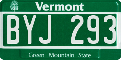 VT license plate BYJ293