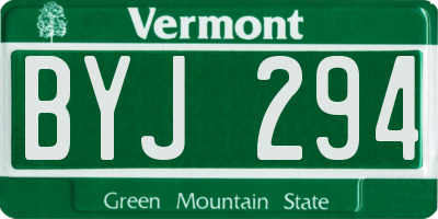 VT license plate BYJ294