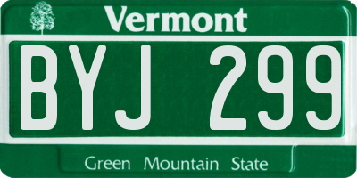 VT license plate BYJ299