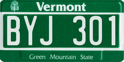 VT license plate BYJ301