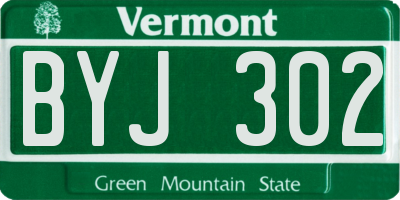 VT license plate BYJ302