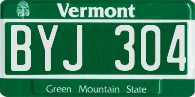 VT license plate BYJ304
