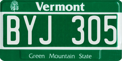 VT license plate BYJ305